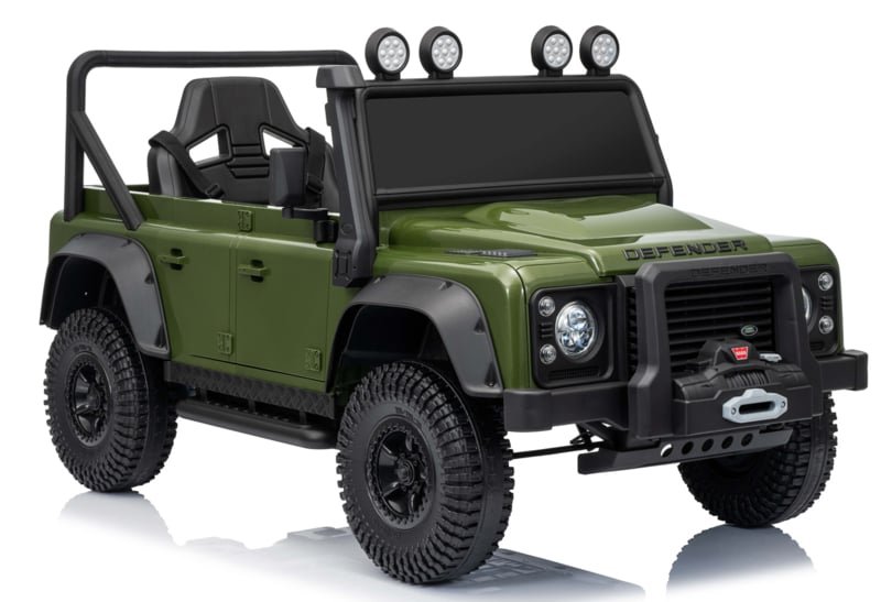 Land Rover Defender 110 SVX 12V para niños – Jeep eléctrico con mando 2,4 GHz, ruedas EVA y asiento de cuero - Imagen 1