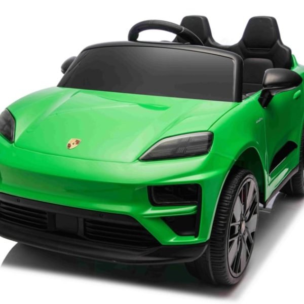 Coche Eléctrico Infantil Porsche Macan Turbo 12V Negro Metalizado con Mando 2.4G y Bluetooth