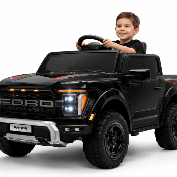 Coche Eléctrico Infantil Ford Raptor 12V 1 Plaza Negro con Bluetooth y Mando 2.4G